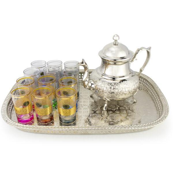 Set de 12 verres pour thé marocain Argentée